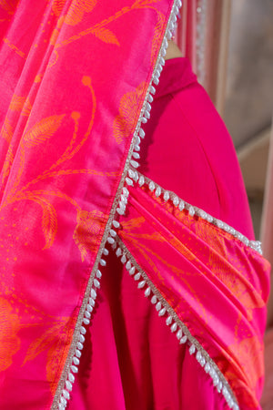 Rosy Printed Draped Saree image 1