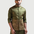 Mehendi Green Palki Nehru Jacket image 0