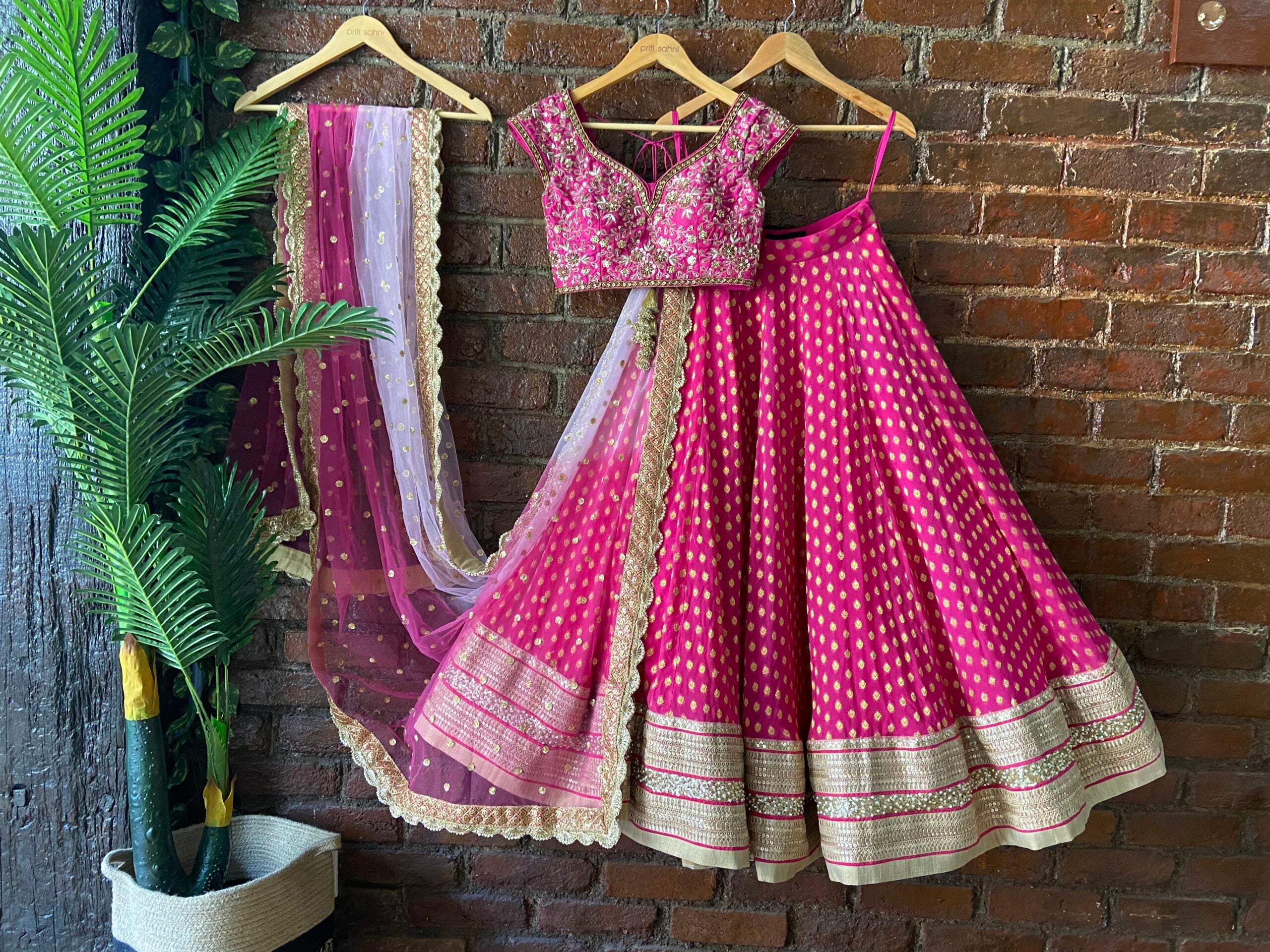 Fuchsia Pink Sharmily Work Lehenga Set image 6