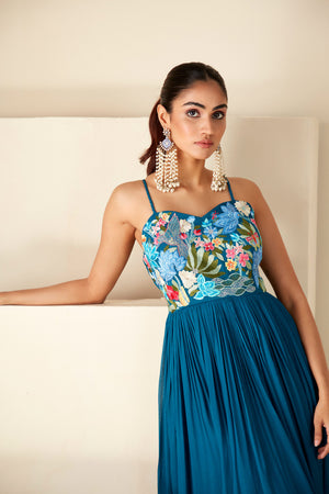 Aqua Essence Pleated Flair Dress image 2