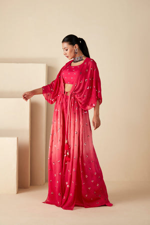 Ombre Kaftan Jacket Pants Set image 8