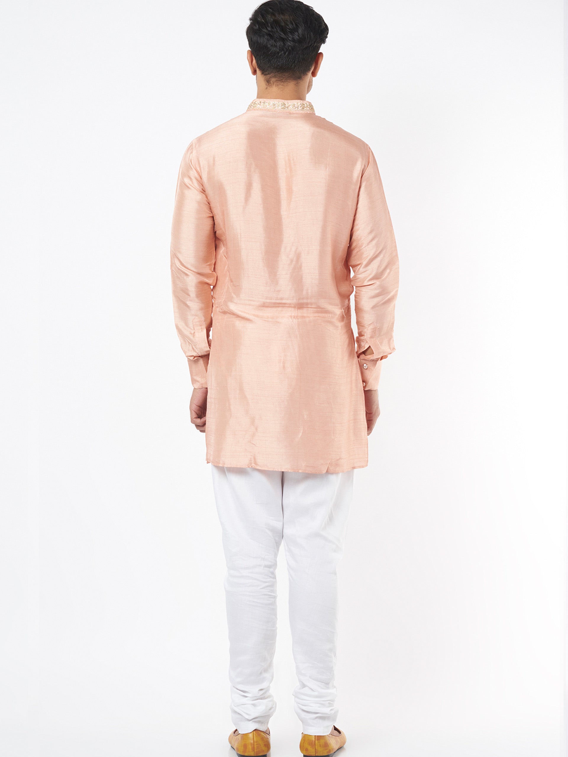 Peach Silk Kurta Set image 2