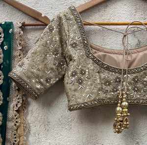 Green and Nude Lehenga Set image 4