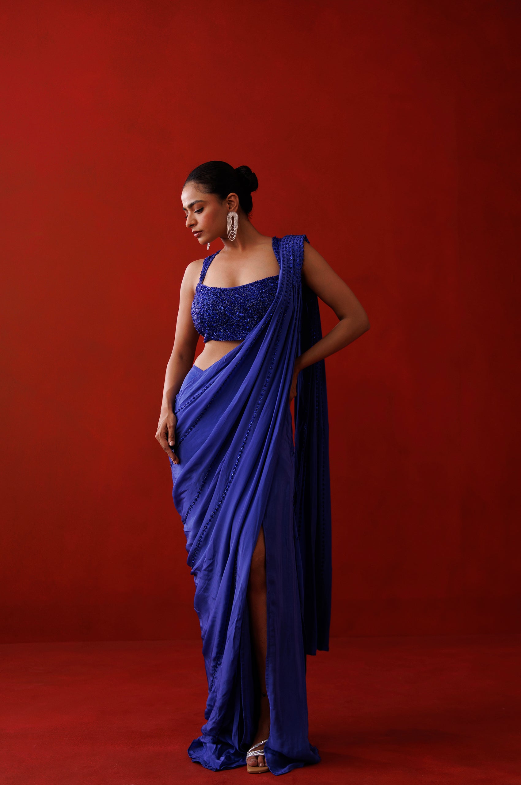 Saphire Slit Saree image 2