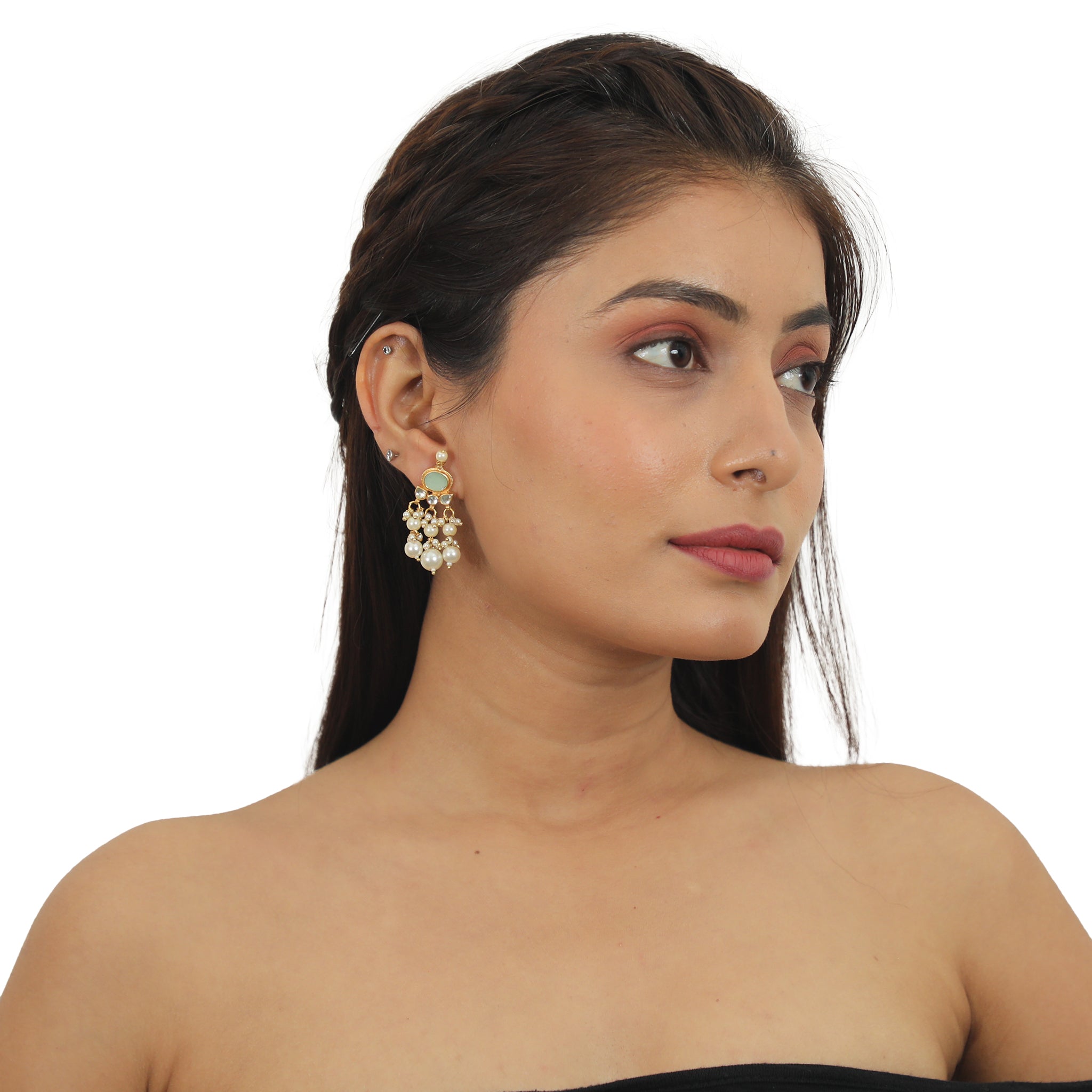 Light Green Choker Necklace Set image 4