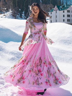 Baby Pink Anarkali Gown image 0