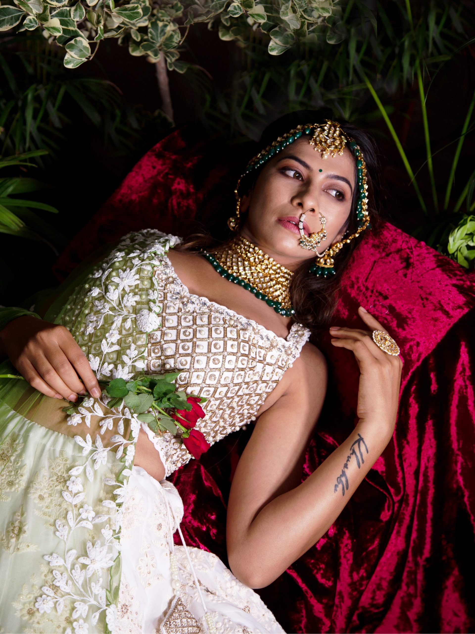 Ivory Chikankari Lehenga image 3
