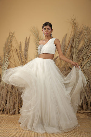 White Tulle Skirt Set image 1