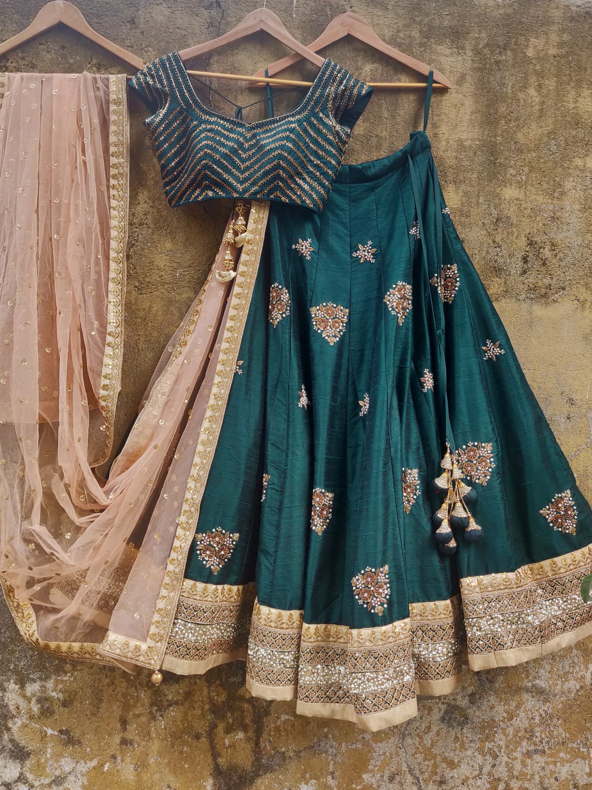 Green Bridal Lehenga Set - S image