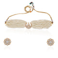 Half Moon White Pearl Jadtar Choker Necklace image 0