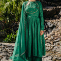 Emerald Green Embroidered Anarkali Suit Set image 0
