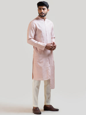 Onion Pink Embroidered Kurta Set image 2