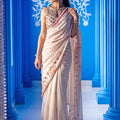 Ivory Print Saree Set image 0
