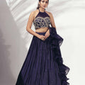Purple Lehenga Paired With Blouse And Dupatta image 0