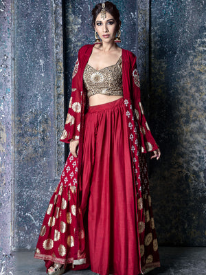 Red Gold Lehenga Set - Custom image