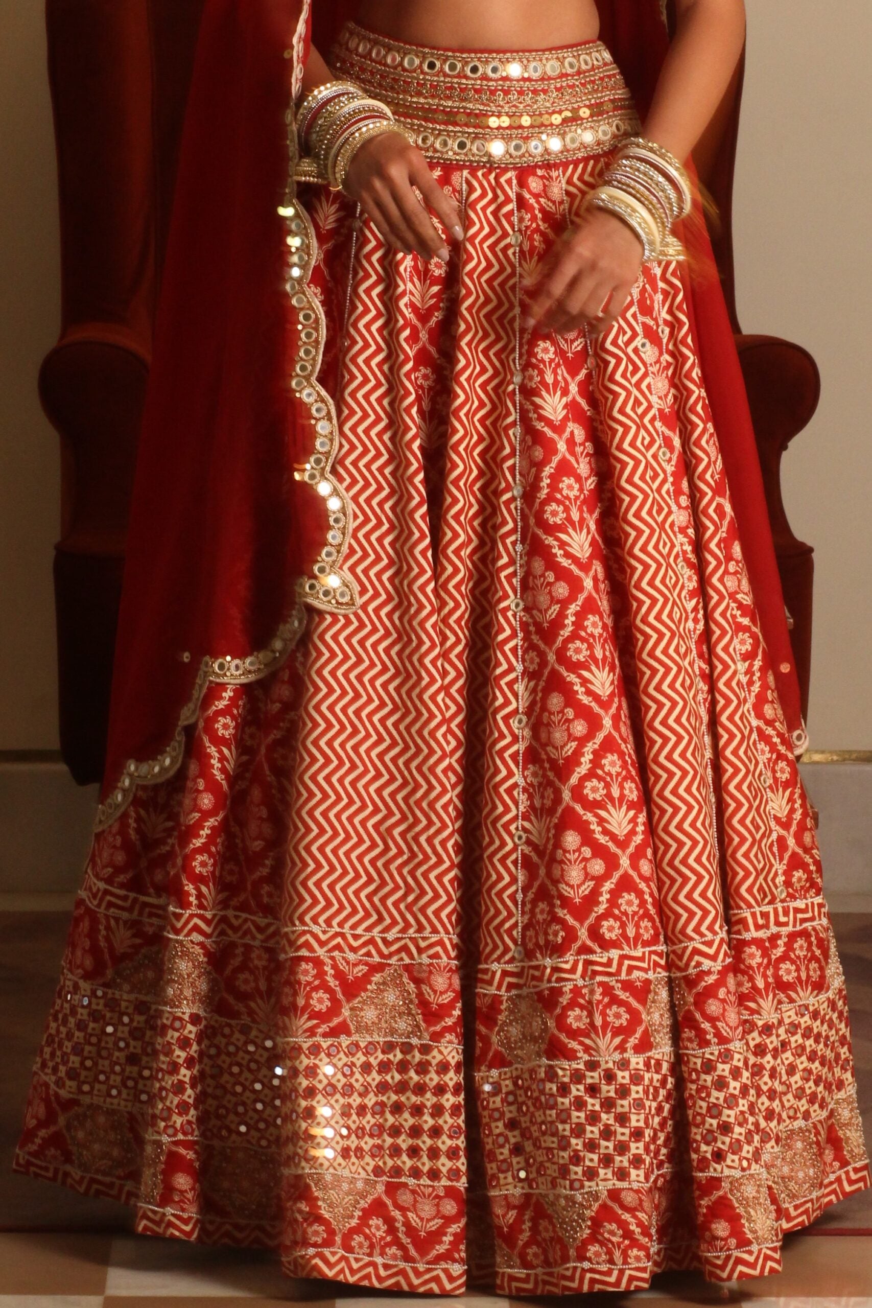 Rustic Red Bridal Lehenga Set image 7