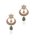 Gold Plated Jadtar Stone Dangle Earrings image 0