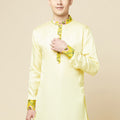 Lime Yellow Art Silk Kurta image 0