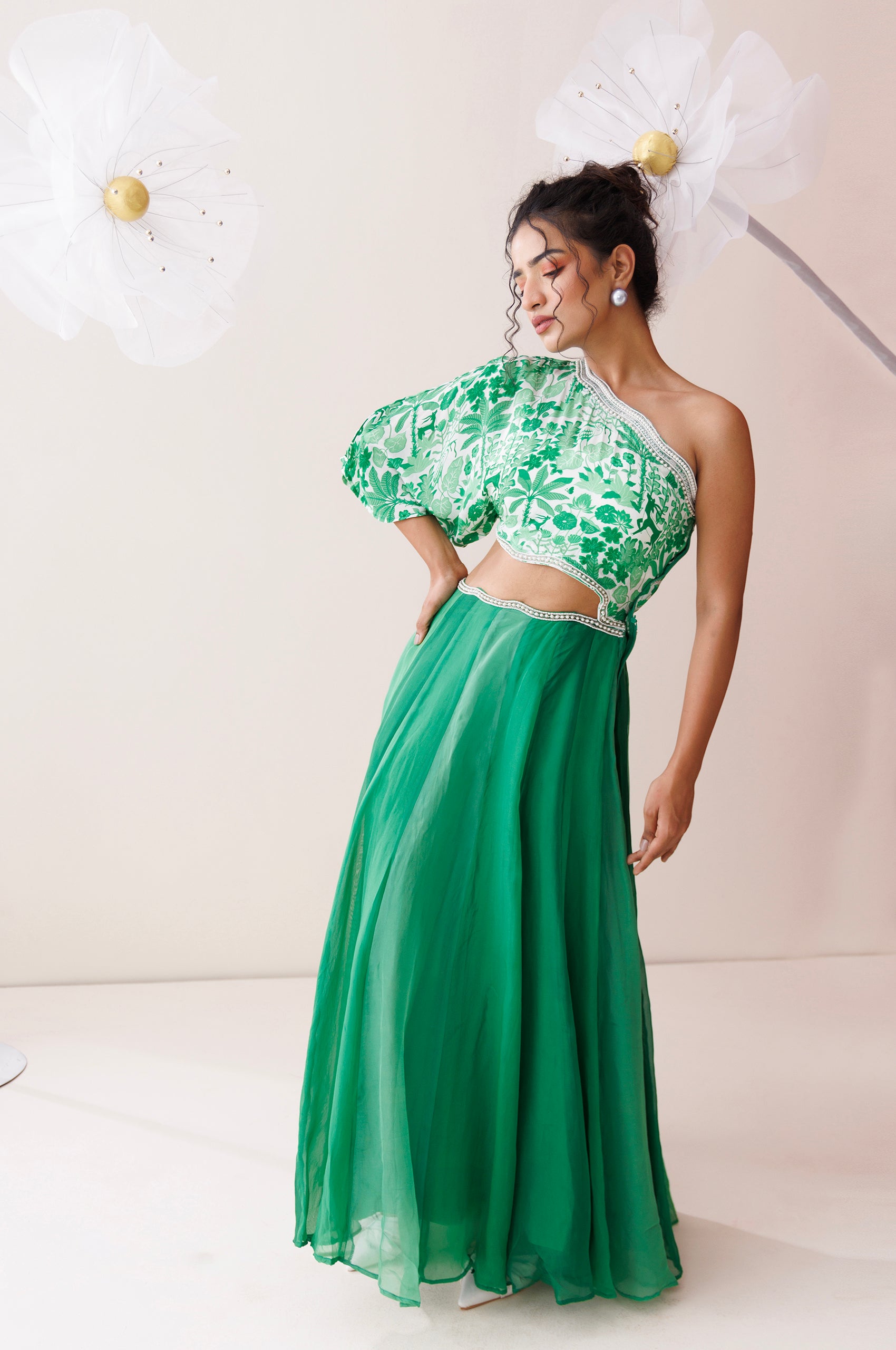 Verde Ombre One-Shoulder Dress image 2