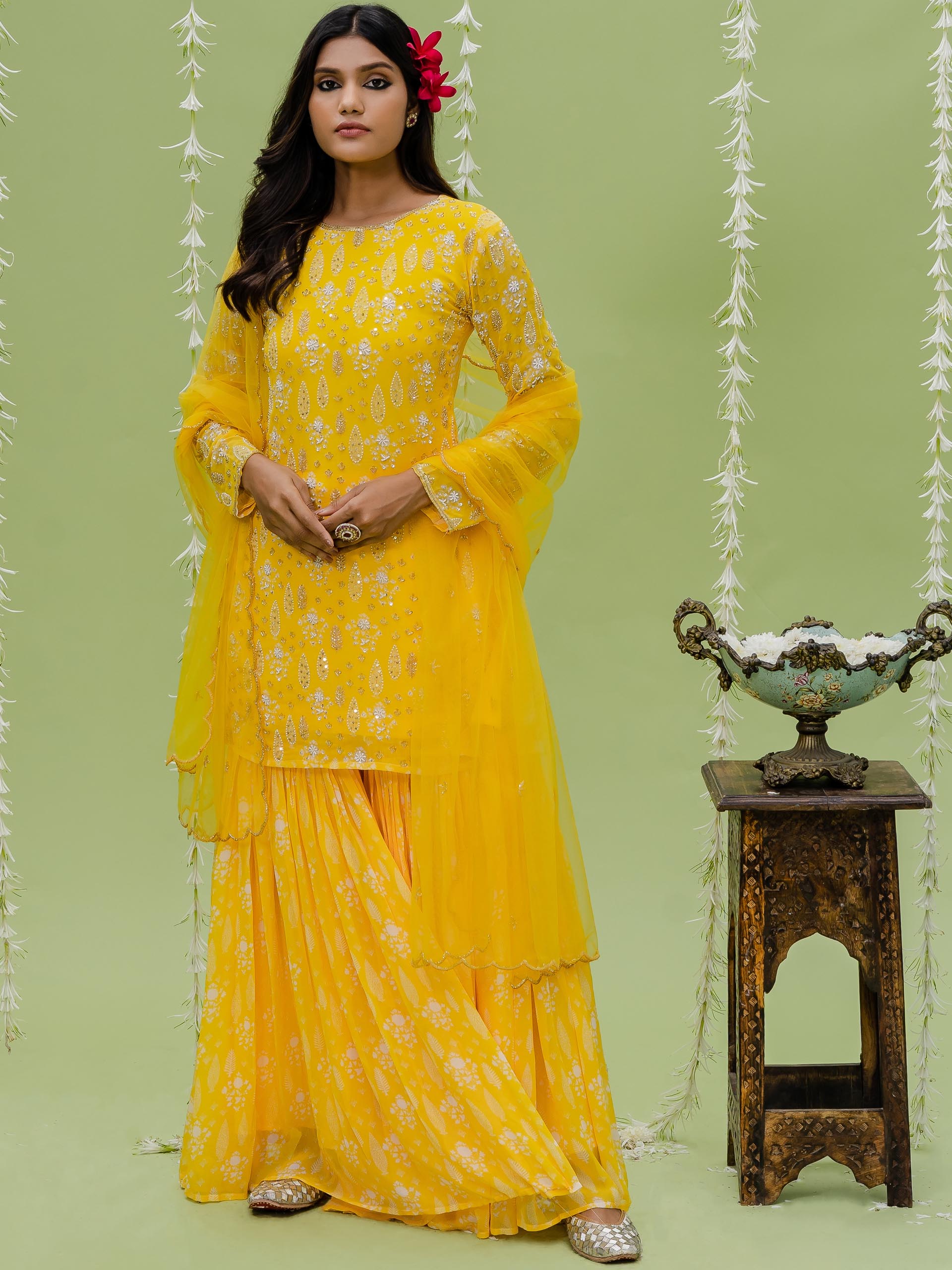 Sunshine Embroidered Sharara Set - XL image