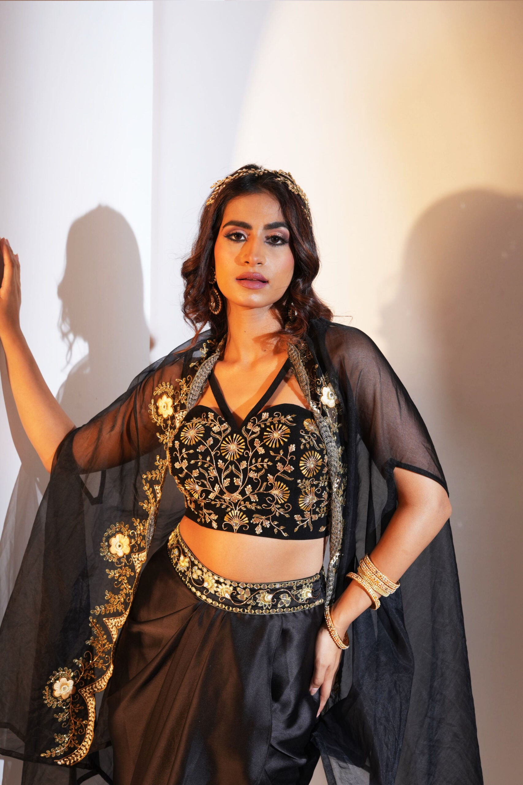 Aria Drape Skirt with Bustier and Cape image 3