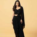 Black Georgette Saree image 0
