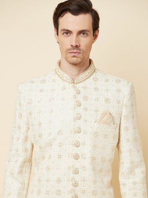 Lucknowi Embroidered Sherwani Set image 2