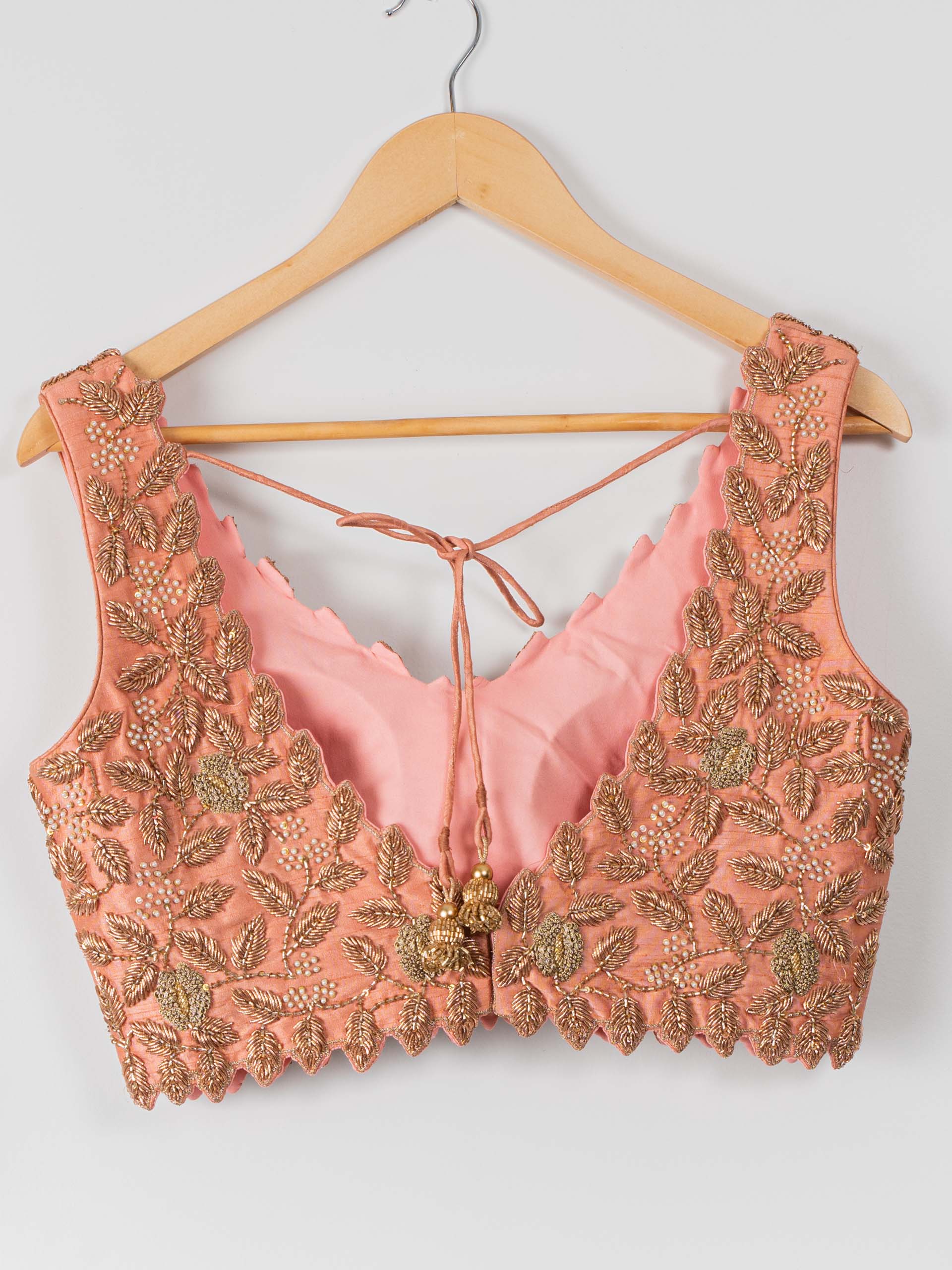 Peach and Aqua Blue Lehenga Set image 2