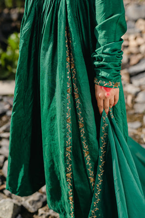 Emerald Green Embroidered Anarkali Suit Set image 6