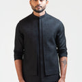 Black Double Panel Nehru Jacket image 0