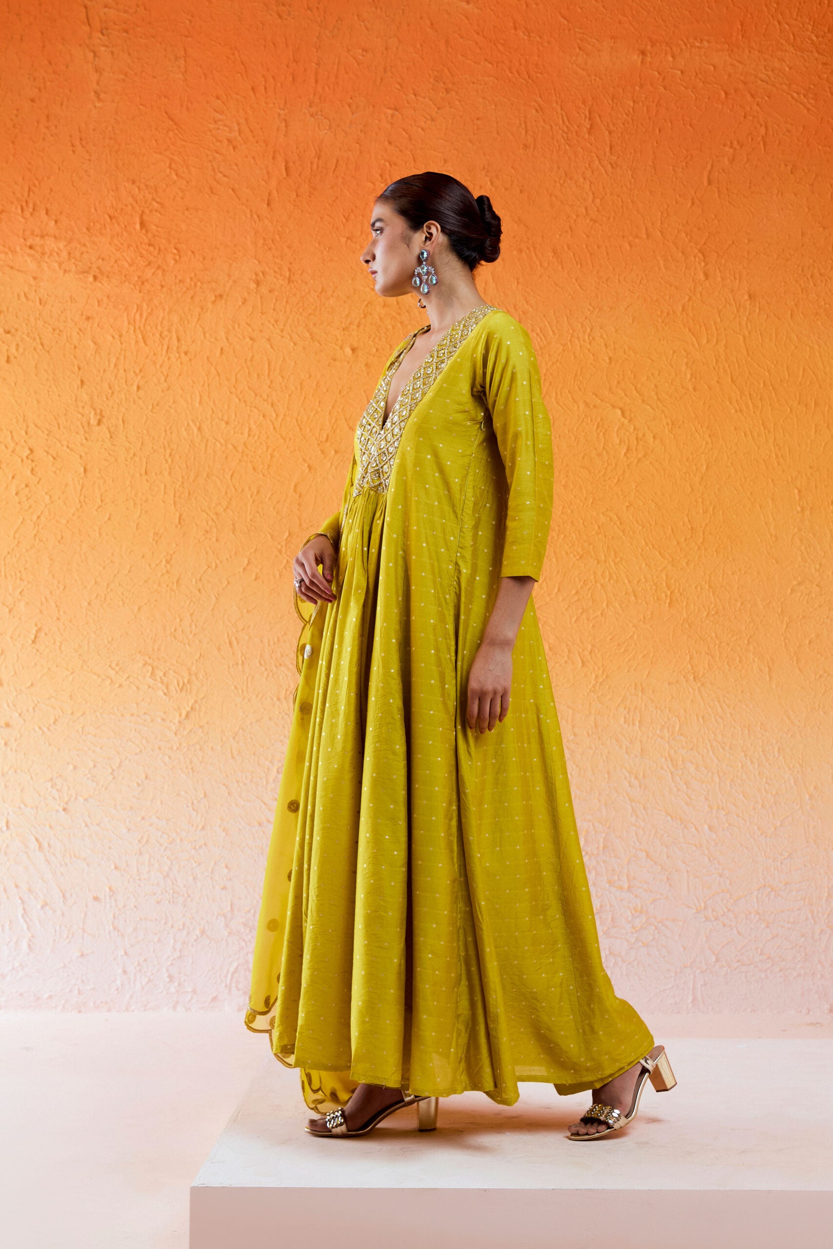 Daisy Yellow Embroidered Anarkali Suit image 2