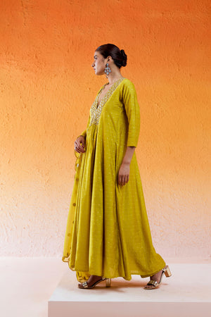 Daisy Yellow Embroidered Anarkali Suit image 2