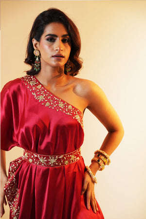 Seher Drape Cape and Flared Pants Set image 5