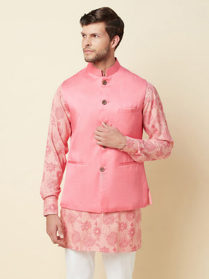 Pink Floral Kurta Set image 5