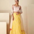 Yellow and White Lehenga Set image 0
