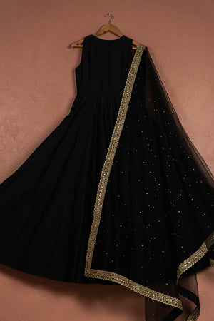 Black Anarkali Set image 1
