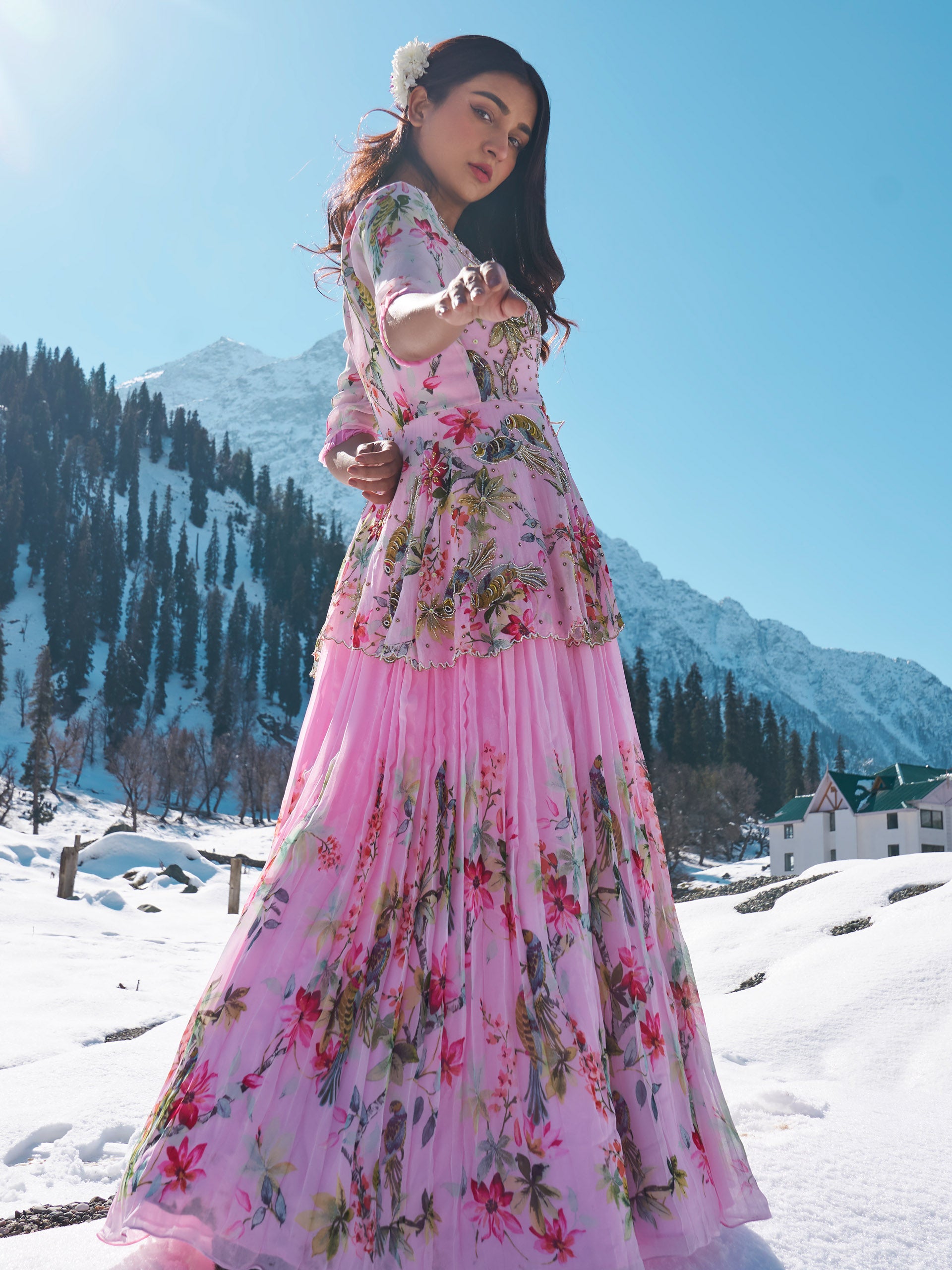 Baby Pink Anarkali Gown image 3