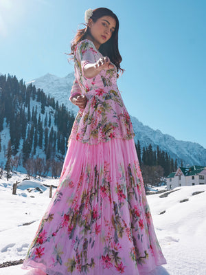 Baby Pink Anarkali Gown image 3