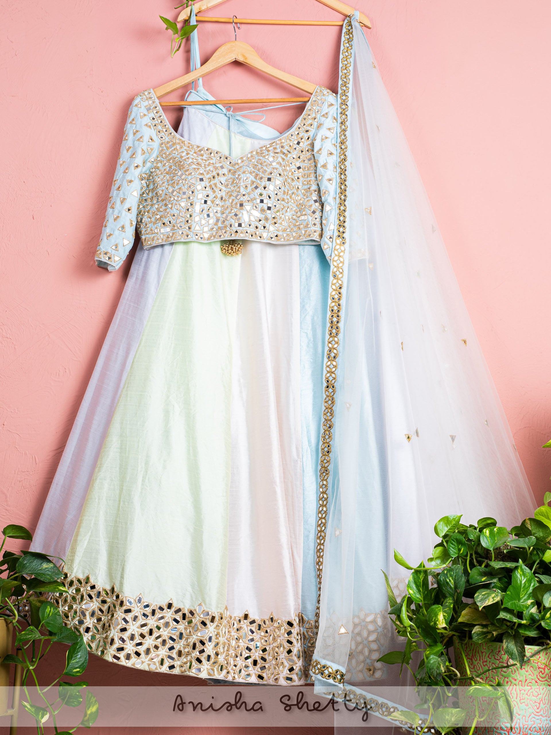 Pastel Mirror Lehenga Set image 0