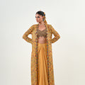 M YELLOW DHOTI WITH EMBROIDERED JACKET image 0