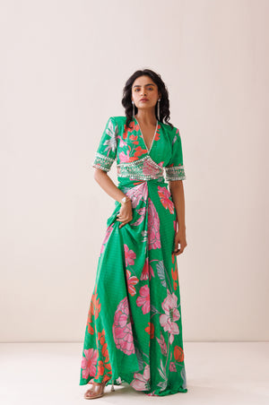 Verde Bold Shoulder Dress - Custom image