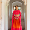 Coral Sunset Lehenga image 0