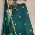 Emerald Green Mirror Work Lehenga image 0