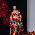 Our Peony Dhoti Skirt Set Printed Bralette image 0