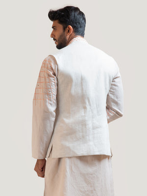 Asymmetric Thread Nehru Jacket image 3