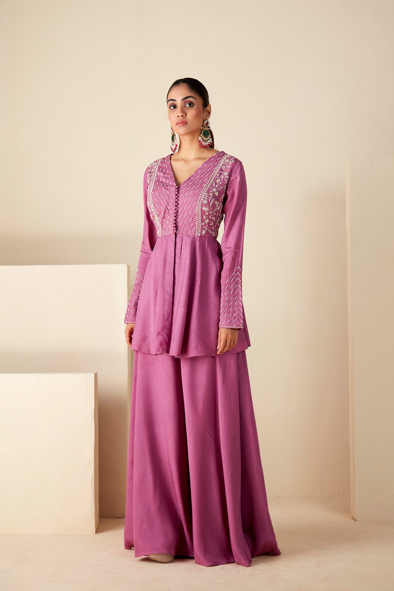 Mauve Melody Peplum Set - M image