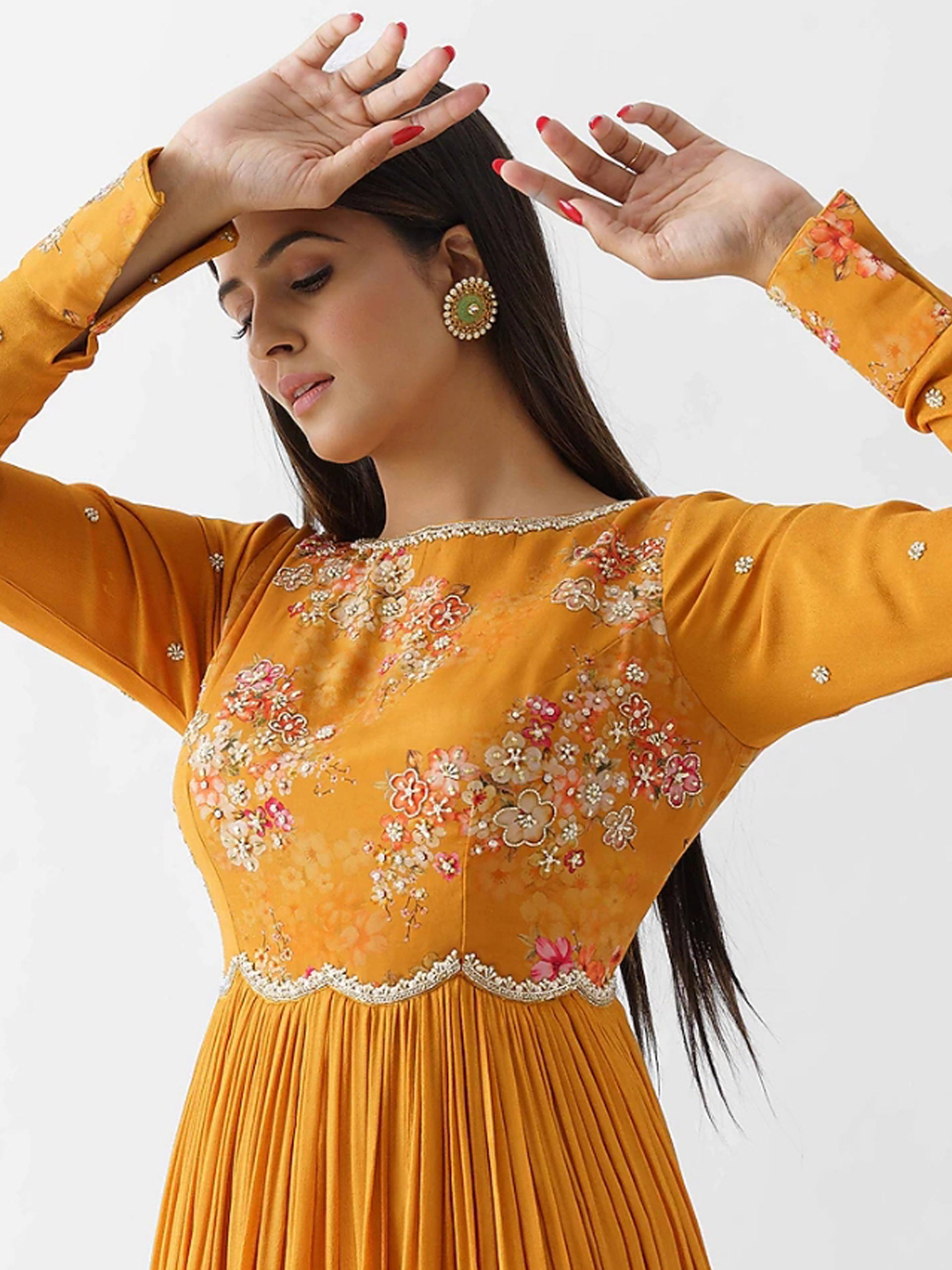 Mustard Yellow Anarkali Gown image 2