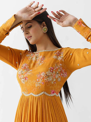 Mustard Yellow Anarkali Gown image 2