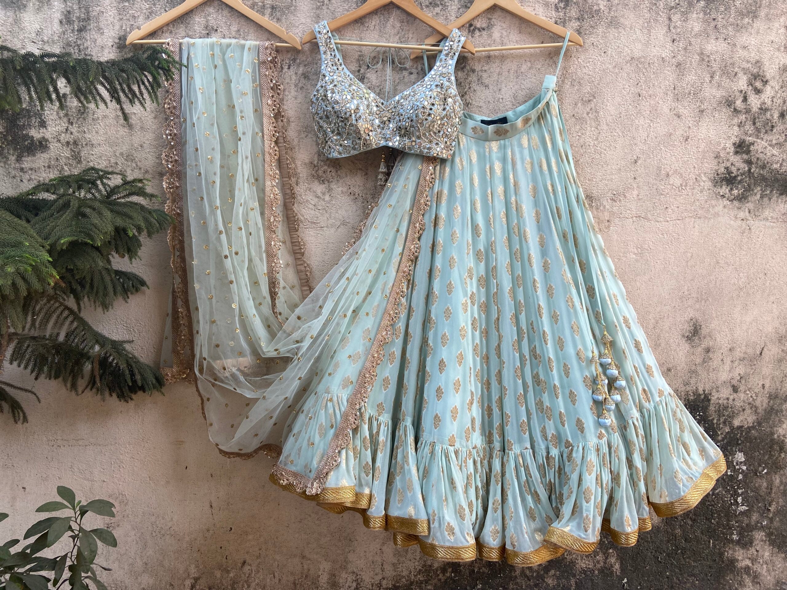 HoneyDew Green Ruffle Lehenga Set image 5