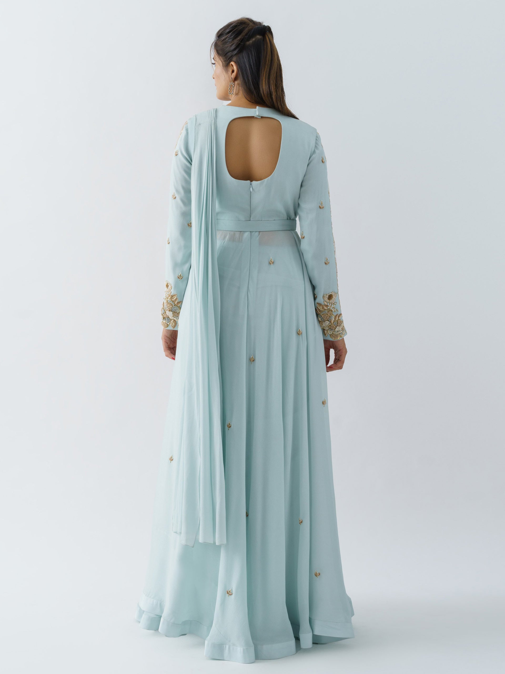 Pre Drape Jacket Saree Set image 2